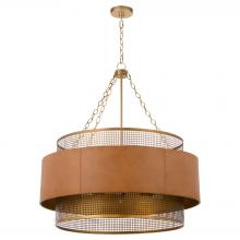 Cyan Designs 11932 - Newcomb Chandelier Aged Brass - Leather